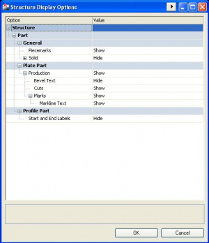 A Structure drawing options